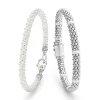 Two-Tone<LAGOS White Ceramic Caviar Bracelet Gift Set
