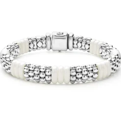 Silver<LAGOS White Ceramic Caviar Bracelet Gift Set