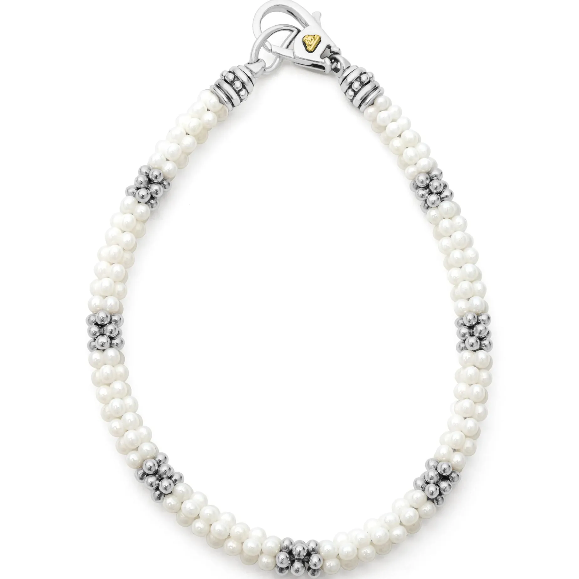 Silver<LAGOS White Ceramic Caviar Bracelet Gift Set