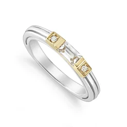 Two-Tone<LAGOS White Topaz And Diamond Stacking Ring