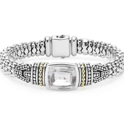 Two-Tone<LAGOS White Topaz Caviar Bracelet | 9Mm