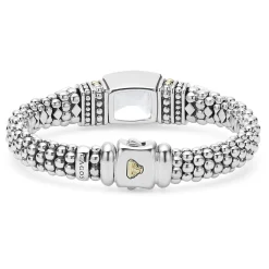 Two-Tone<LAGOS White Topaz Caviar Bracelet | 9Mm