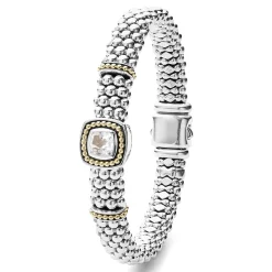 Two-Tone<LAGOS White Topaz Caviar Bracelet | 9Mm