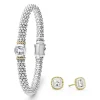 Two-Tone<LAGOS White Topaz Caviar Gift Set