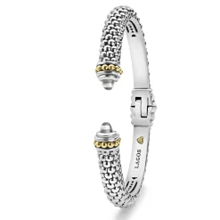 Two-Tone<LAGOS White Topaz Cuff Bracelet | 8Mm