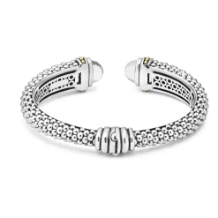 Two-Tone<LAGOS White Topaz Cuff Bracelet | 12Mm