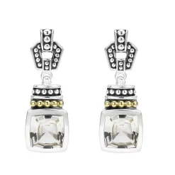 Two-Tone<LAGOS White Topaz Drop Earrings