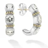 Two-Tone<LAGOS White Topaz Hoop Earrings