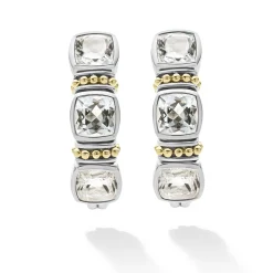 Gemstones<LAGOS White Topaz Hoop Earrings