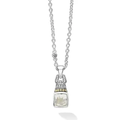 Two-Tone<LAGOS White Topaz Pendant Necklace