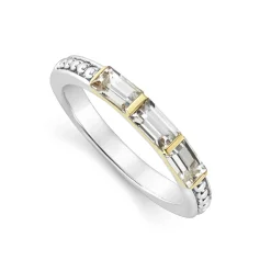 Two-Tone<LAGOS White Topaz Stacking Ring