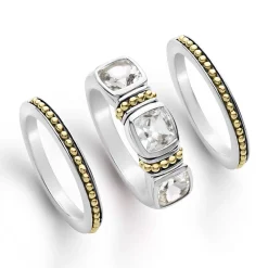 Two-Tone<LAGOS White Topaz Stacking Rings