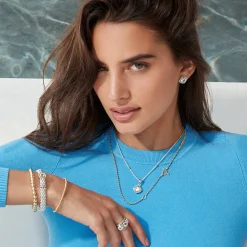 Two-Tone<LAGOS White Topaz Stacking Rings