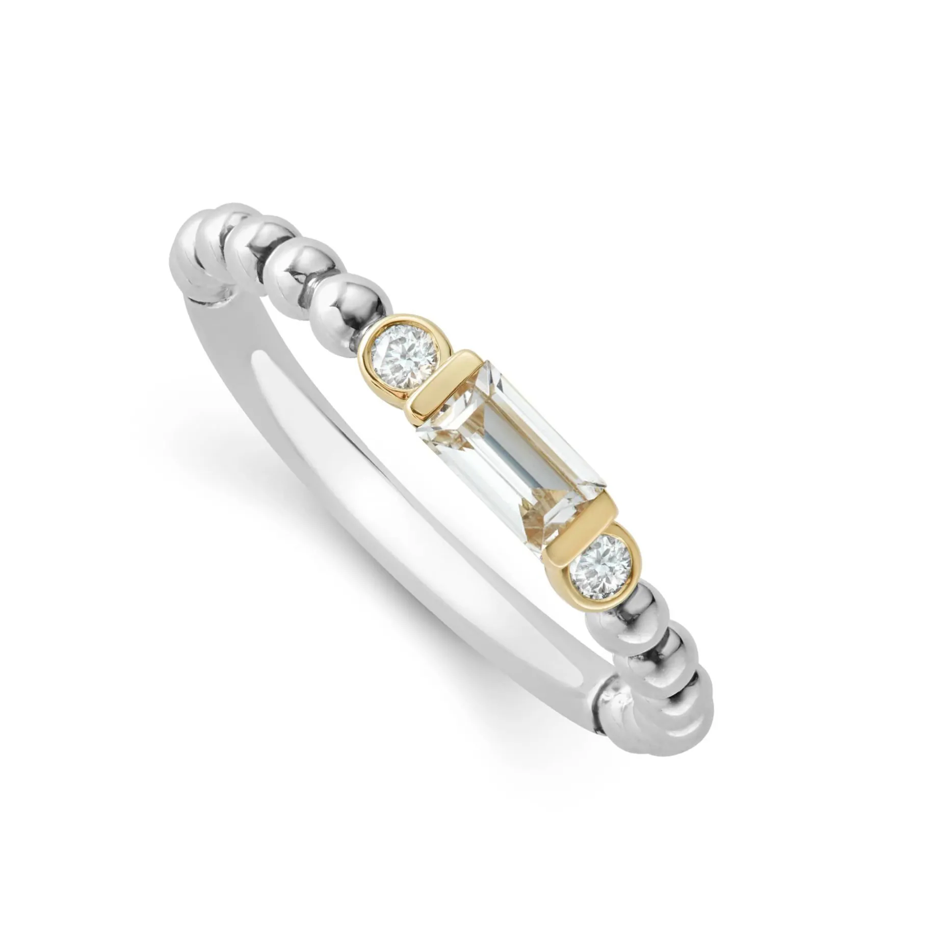 Gemstones<LAGOS White Topaz Stacking Ring With Diamonds