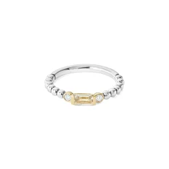 Gemstones<LAGOS White Topaz Stacking Ring With Diamonds