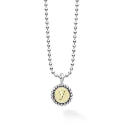 Two-Tone<LAGOS Y Initial Charm Necklace