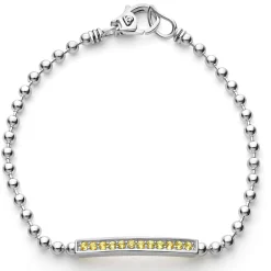 Silver<LAGOS Yellow Sapphire Beaded Bracelet