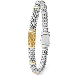 Two-Tone<LAGOS Yellow Sapphire Caviar Bracelet | 6Mm