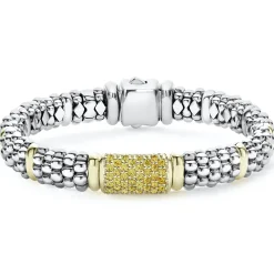 Two-Tone<LAGOS Yellow Sapphire Caviar Bracelet | 9Mm